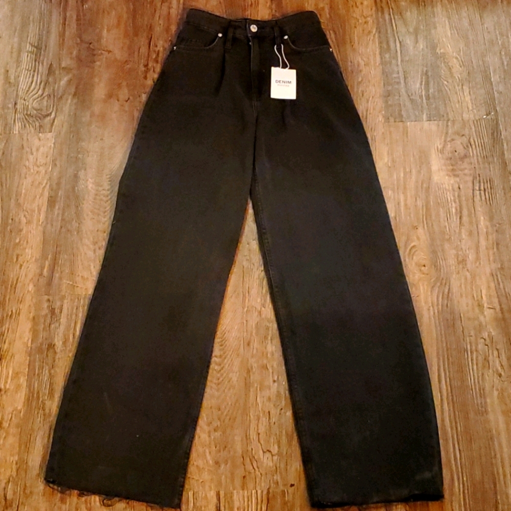 Bershka Black Wide Leg Jeans